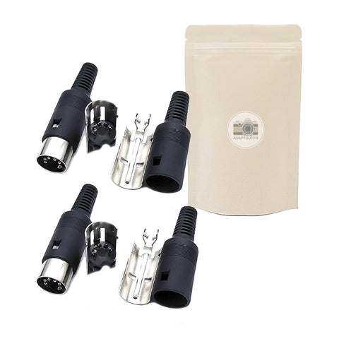 X4 Prise DIN 5 Broches à Souder Connecteur Male Fiche pour Soudure Adaptateur MIDI 5 Pin - ADAPTOUT Marque FRANÇAISE
