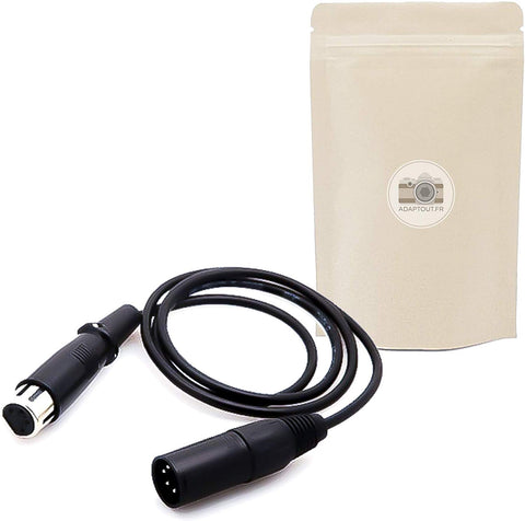 Cable d Alimentation rallonge XLR 4 Broche alim 4 pin 12v 24v 48v 1 Mètre - ADAPTOUT Marque FRANÇAISE