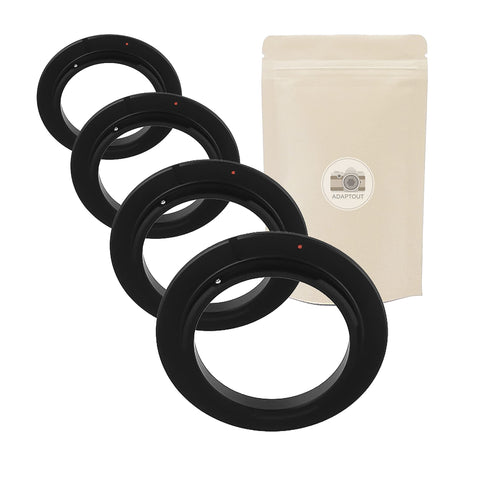 Lot de 4 Bague d'Inversion pour Nikon AI : 49 mm + 52 mm + 55 mm + 58 mm pour Appareil Photo DSLR Bague 100% Métal Macro