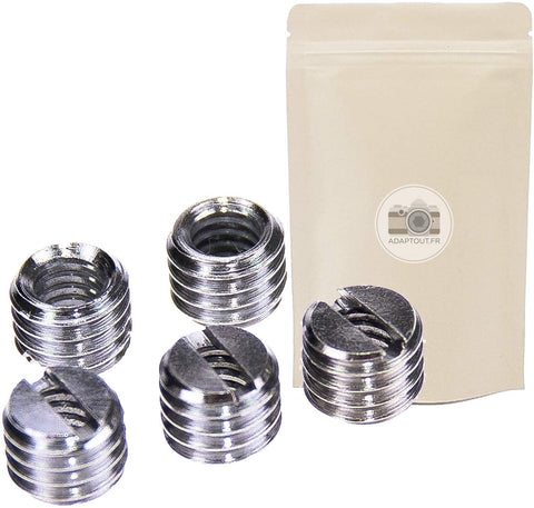 X5 Adaptateur D Filetage 1/4" 3/8" Convertisseur 1/4 Femelle 3/8 Mâle Vis pour Trépied Camera Appareil Photo - ADAPTOUT Marque FRANÇAISE