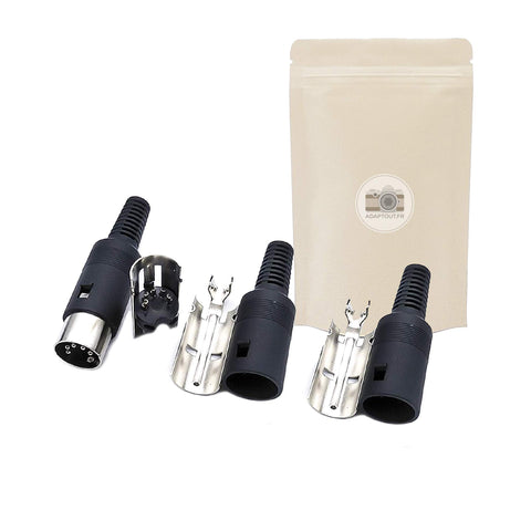 X3 Prise DIN 5 Broches à Souder Connecteur Male Fiche pour Soudure Adaptateur MIDI 5 Pin - ADAPTOUT Marque FRANÇAISE
