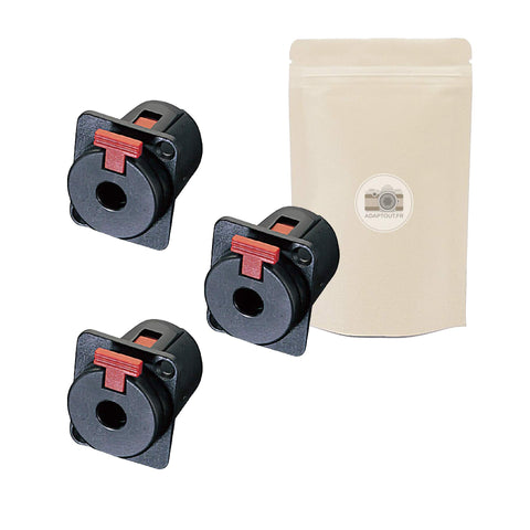 X3 Embase Connecteur Femelle Prise Gros Jack 6.35mm Stereo 100% Metal avec Verrouillage a Souder pour Enceinte Ampli Caisson Audio - ADAPTOUT Marque FRANÇAISE