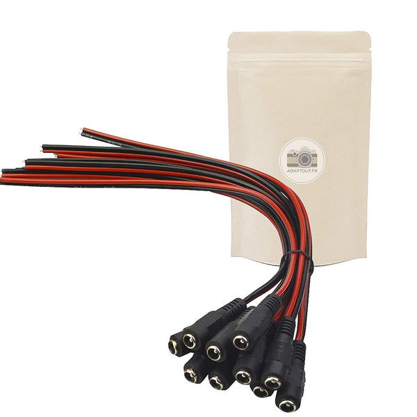 Connecteur 22awg cc 5.5x2.1mm, câble d'alimentation mâle/femelle, Jack Connecteur 22awg cc 5.5x2.1mm, câble d'alimentation mâle/femelle, Jack