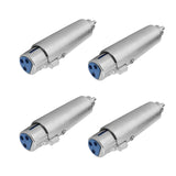 4X Adaptateur XLR Femelle 3 Pins vers RCA Male Mono Tout Metal Audio HiFi avec verouillage