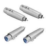 4X Adaptateur XLR Femelle 3 Pins vers RCA Male Mono Tout Metal Audio HiFi avec verouillage