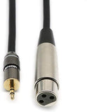 2X Cable Adaptateur Mini Jack 3,5mm Male Stereo vers XLR Femelle 3 Broches Connecteur Plaque Or 18K Audio MiniJack ADAPTOUT Marque FRANÇAISE