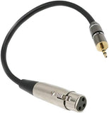 1X Cable Adaptateur Mini Jack 3,5mm Male Stereo vers XLR Femelle 3 Broches Connecteur Plaque Or 18K Audio MiniJack ADAPTOUT Marque FRANÇAISE