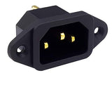 2X Prise Alimentation IEC C13 C14 fiche Schuko Male 10A CEI sans Soudure de Facade a Visser ROHS CE - Adaptout Marque Française