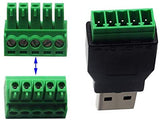 Bornier USB 2 Male 5 Broches Adaptateur USB2 Terminal Domino Raspberry pi sans Soudure Connecteur - ADAPTOUT Marque FRANÇAISE