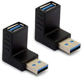 X2 Adaptateur Angle Male Femelle USB 3.0 3 Angle Droit 90° Coude Type A Up - ADAPTOUT Marque FRANÇAISE