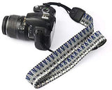 NTB Sangle pour Appareil Photo tissé Bleu Courroie de Cou dragonne réglable en néoprène - ADAPTOUT Marque FRANÇAISE