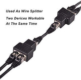X2 Doubleur RJ45 RJ 45 Cat 5 6 7 pour Extension Adaptateur Femelle Femelle rallonge Ethernet 1 Seul Internet à la Fois - ADAPTOUT Marque FRANÇAISE