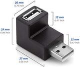 Adaptout X5 Adaptateur Angle Male Femelle USB 2.0 2 Angle Droit 90° Type A Up Marque FRANÇAISE