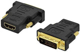 Adaptout Adaptateur Prise DVI D vers Fiche HDMI HDMI 1.4 DVI-D Mâle (24+1) vers Prise HDMI Femelle Connecteur Full HD TV 1080p 2k Marque FRANÇAISE