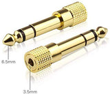 Adaptout X10 Adaptateur Gros Jack 6.35mm Male vers Mini Jack 3.5mm Femelle Stereo Connecteur Audio Minijack Plaque Or 18k Gold Ecouteurs HiFi Casque Marque FRANÇAISE