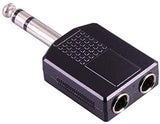Adaptout X2 Doubleur Gros Jack 6,35mm Adaptateur Audio 2 Fiche Femelle vers 1 Prise Jack Male Stereo Diviseur Separateur Duplicateur de Signal Marque FRANÇAISE