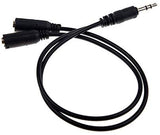 Adaptout X5 Doubleur Mini Jack 3.5mm Cable de 20cm Adaptateur Audio x2 Fiche Femelle Minijack vers x1 Prise Male Stereo Connecteur Marque Française