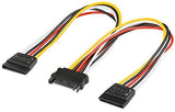 X3 Doubleur d'alimentation Sata Cable Flexible 20cm Cable Répartiteur pour PC ATX Mini ATX Micro ATX 1 Male vers 2 Femelles - ADAPTOUT MARQUE FRANÇAISE