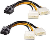 X5 Cable Molex 8 Pin Femelle Vers 2X 4Pin Male Cable PCI Express De 18cm Broche Fiche D'Alimentation Pour Carte Graphique - Adaptout Marque Française