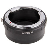 AI EOSM ∞ Bague D'ADAPTATION Compatible Objectif Nikon AI vers BOITIER Canon EOS M EOS-M Adaptateur 100% Métal Mise AU Point A L'INFINI Canon EOS M M3 M5 M10 Etc... - ADAPTOUT Marque FRANÇAISE