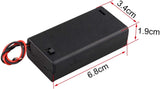 10X Armature Support Boite boitier carré pour 2 Piles Batteries AAA avec Fils Noir Rouge coupleur