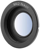 M42 AI ∞ Bague D'ADAPTATION Compatible Objectif M42 vers BOITIER Nikon AI F AI-F Mise AU Point A L'INFINI avec LENTILLE Adaptateur 100% Métal Bague Adaptation - ADAPTOUT Marque FRANÇAISE