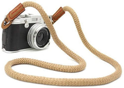 CTN Sangle pour Appareil Photo en Coton Beige bandoulière Courroie de Cou dragonne pour DSLR Canon Fuji Fujifilm Leica Nikon Pentax Olympus Sony Pana Pentax Samsung Sigma etc...