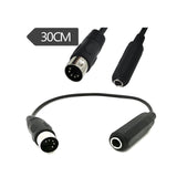 Cable adaptateur DIN MIDI 5 Pin vers Gros jack 6,3 mm femelle stereo audio musique hifi 30 cm