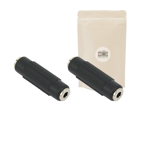 Adaptout X2 Coupleur Prise Mini Jack 3.5mm Femelle - Femelle Stereo Adaptateur Minijack Connecteur rallonge Cable Marque FRANÇAISE