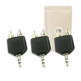 3X Doubleur séparateur Mini Jack 3,5 mm vers 2 Prises RCA Male Mono Signal Splitter minijack Audio HiFi
