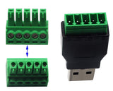 Adaptout X2 Bornier USB 2 Male 5 Broches Adaptateur USB2 Terminal Domino Raspberry pi sans Soudure Connecteur Marque FRANÇAISE
