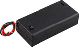 5X Armature Support Boite boitier carré pour 2 Piles Batteries AAA avec Fils Noir Rouge coupleur