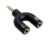 2X Séparateur Micro - Casque pour Prise Mini Jack 3,5 TRRS vers 2 Prises l'une pour Le Micro l'autre pour Le Casque Audio