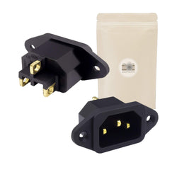 2X Prise Alimentation IEC C13 C14 fiche Schuko Male 10A CEI sans Soudure de Facade a Visser ROHS CE - Adaptout Marque Française