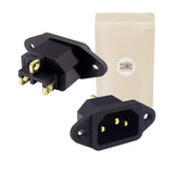 2X Prise Alimentation IEC C13 C14 fiche Schuko Male 10A CEI sans Soudure de Facade a Visser ROHS CE - Adaptout Marque Française