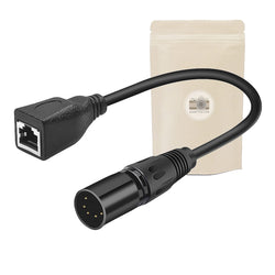 Cable adaptateur RJ45 Femelle vers XLR - DMX 5 Pin Male eclairage lighting