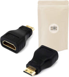 Adaptout X2 Adaptateur Mini HDMI Mâle vers HDMI Femelle Plaqué Or Connecteur HD 4K 3D Marque Française