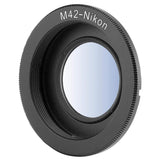 X2 M42 AI : 1 Classique + 1 avec Lentille ∞ Bague D'ADAPTATION Compatible Objectif M42 vers BOITIER Compatible Nikon AI F AI-F avec LENTILLE Adaptateur 100% Métal Bague Adaptation