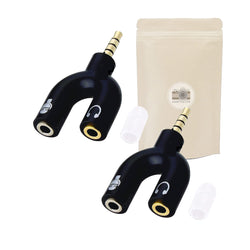 2X Séparateur Micro - Casque pour Prise Mini Jack 3,5 TRRS vers 2 Prises l'une pour Le Micro l'autre pour Le Casque Audio