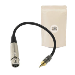 1X Cable Adaptateur Mini Jack 3,5mm Male Stereo vers XLR Femelle 3 Broches Connecteur Plaque Or 18K Audio MiniJack ADAPTOUT Marque FRANÇAISE