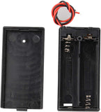 10X Armature Support Boite boitier carré pour 2 Piles Batteries AAA avec Fils Noir Rouge coupleur