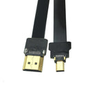 Adaptout Cable HDMI nape ultra fine HDMI Male standard vers micro HDMI male retour video 10cm