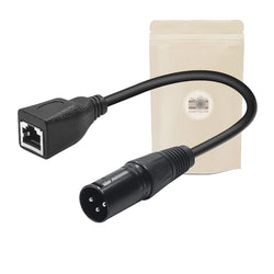 Cable adaptateur RJ45 Femelle vers XLR - DMX 3 Pin Male eclairage lighting