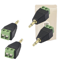 4X Bornier Mini Jack Male Domino Mono 3,5 mm Audio HiFi 2 Voies minijack sans Soudure Plaque Or 18k