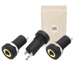 Adaptout 3X Embase Prise Mini Jack Stereo 3,5 mm Femelle plaqué Or 18k façade écrou