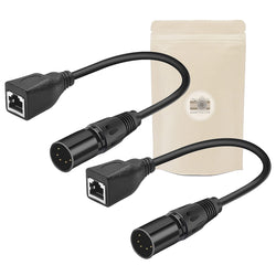 2X Cable adaptateur RJ45 Femelle vers XLR - DMX 5 Pin Male eclairage lighting