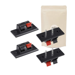 X4 Bornier 2 Voies pour Enceinte Haut Parleur Connecteur à Boutons Poussoirs Amplificateur Facade Vis Domino Adaptateur - ADAPTOUT Marque FRANÇAISE