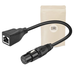 Cable adaptateur RJ45 Femelle vers XLR - DMX 5 Pin femelle eclairage lighting