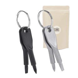 2X NS Lot de Clés Tournevis Plat et Cruciforme Outil de poche toujours utile 2 Noir 2 Argent