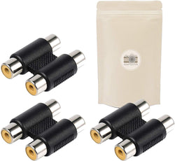 Lot de 3 Coupleur RCA 2 Voies Extension Adaptateur Connecteur RCA Femelle vers RCA Femelle - Adaptout Marque Française